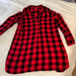 Buffalo plaid shirt dress. Size XL
